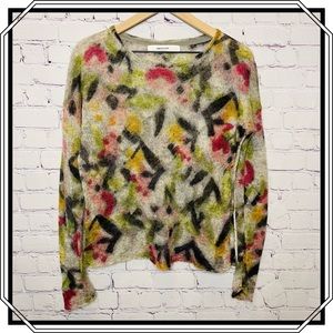 Anthropologie Sparrow Wool Mohair Blend Floral Sweater